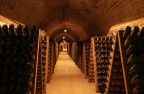 Riddling racks in a Champagne house
